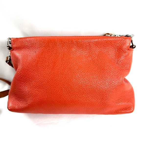 Valentina Bags Valentina Orange Pebbled Leather Small East West